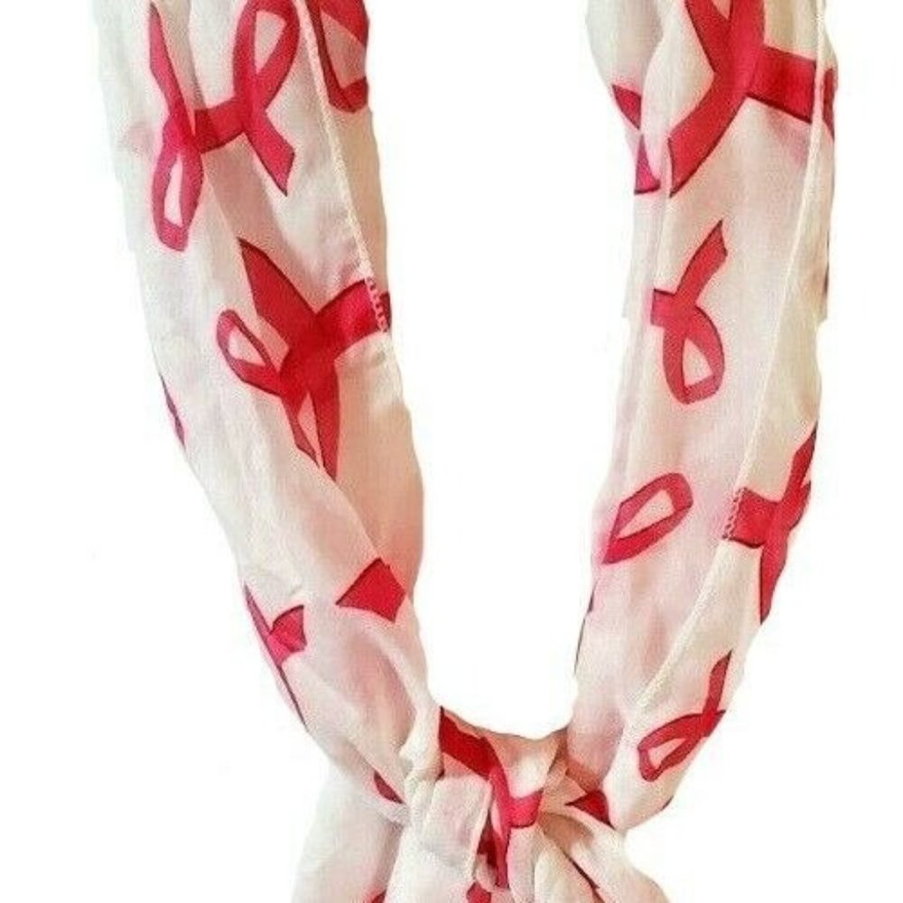 Breast Cancer Awareness Scarf Pink & White Scarf